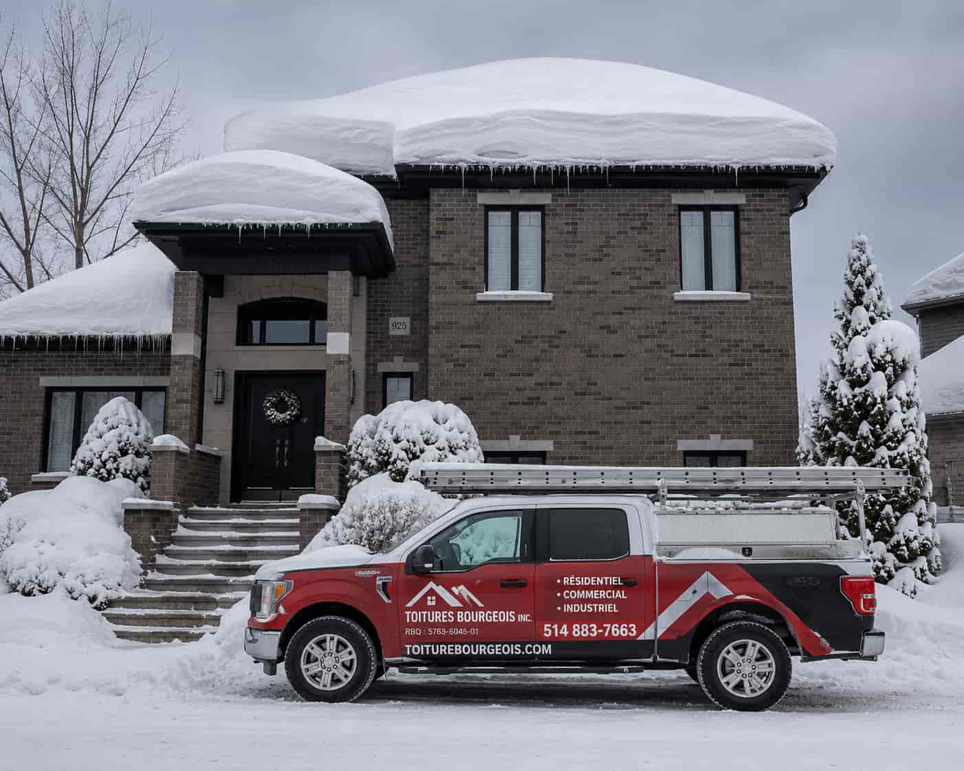 deneigement de toit sur la rive sud de montréal